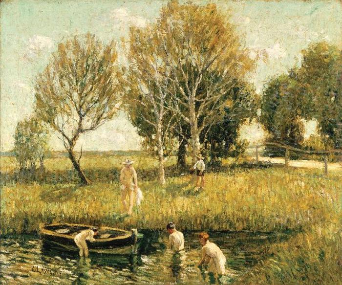 Ernest Lawson Boys Bathing Norge oil painting art
